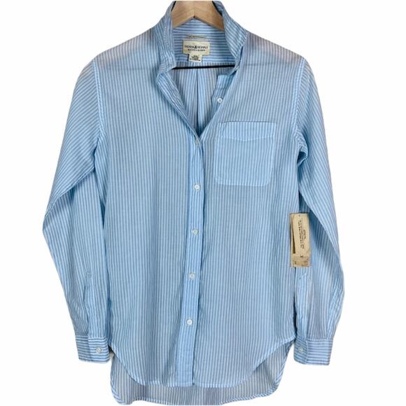 RALPH LAUREN DENIM & SUPPLY NWT Button Up Blue & White Stripe Shirt – Small - Picture 1 of 6